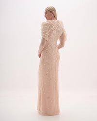 Nude Knit Pearl Gown