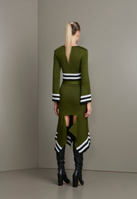 Green Bandage Black and White Striped Set