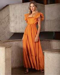 Burnt Orange Taffeta Dress